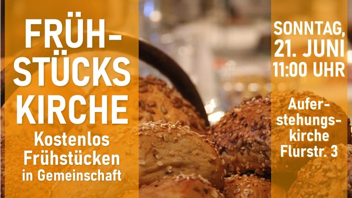 Ein Brotkorb mit dem Text FRÜHSTÜCKSKIRCHE