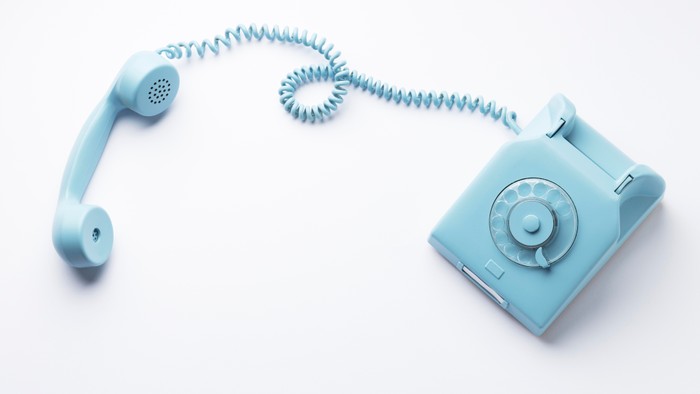 Light blue telephone