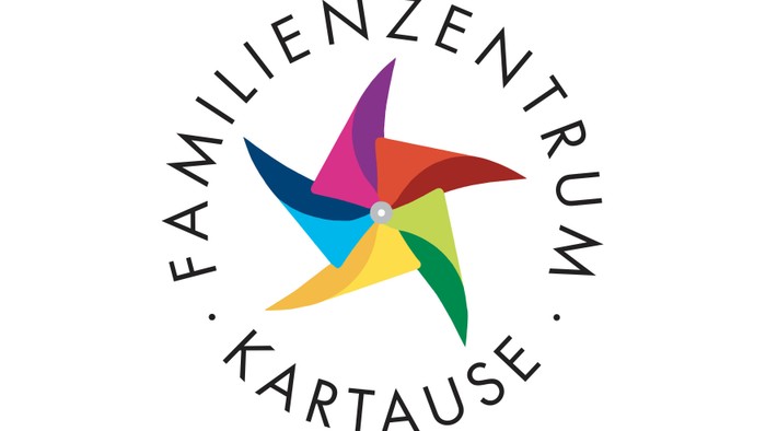Das Logo zeigt ein farbiges Sternsymbol mit dem Namen "Familienzentrum Kartause".