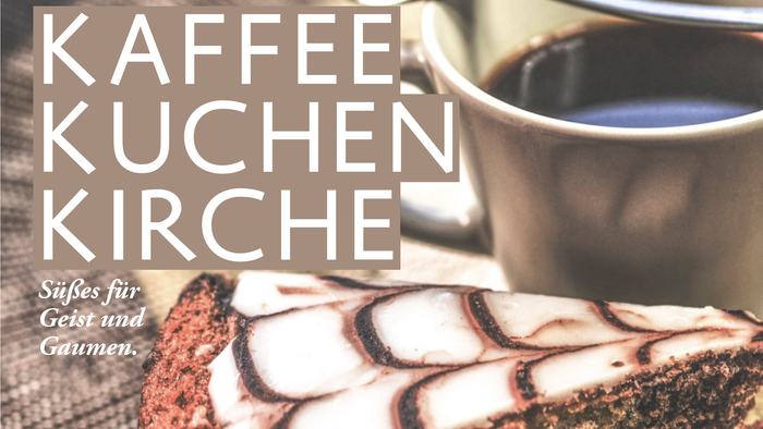 **Einladungsplakat für einen Kaffee-und-Kuchen-Gottesdienst am 11. April 2026 mit geistlicher Erquickung.**