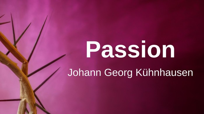 Ein Dornenkranz und ein Kreuz vor einem violetten Hintergrund mit dem Titel 