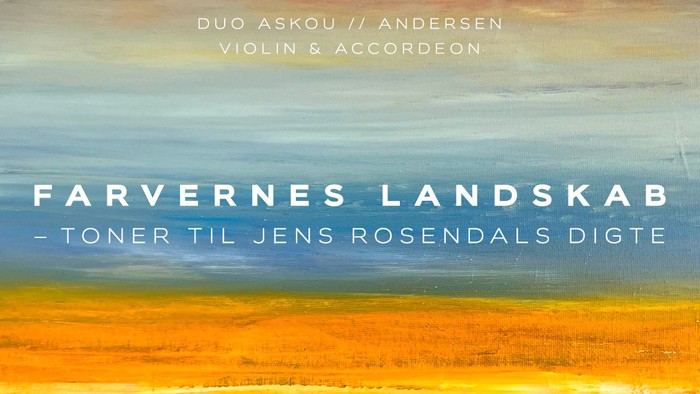 Albumcover til Duo Askou med violin- og harmonikamusik inspireret af Jens Rosendals poesi, med titlen *