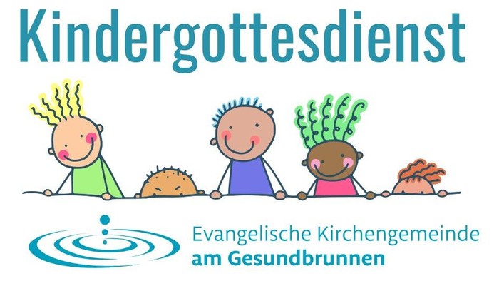 Das Bild zeigt den Logo der Evangelischen Kirchengemeinde am Gesundbrunnen mit vier kindlichen Figuren.