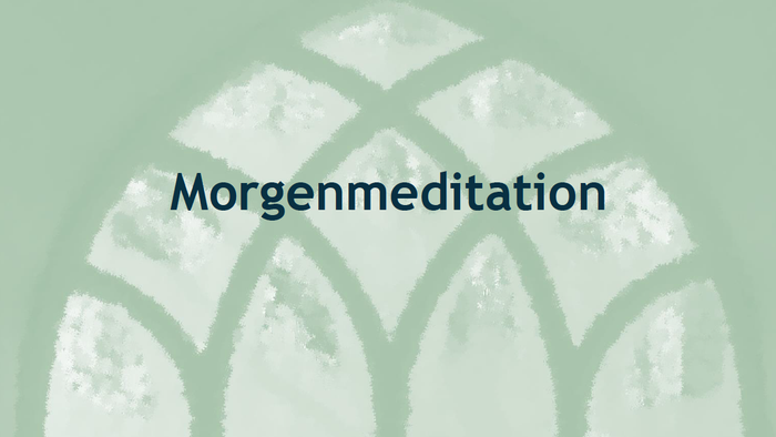 Billedet viser et mønster af bueformede ark med teksten 'Morgenmeditation' i midten
