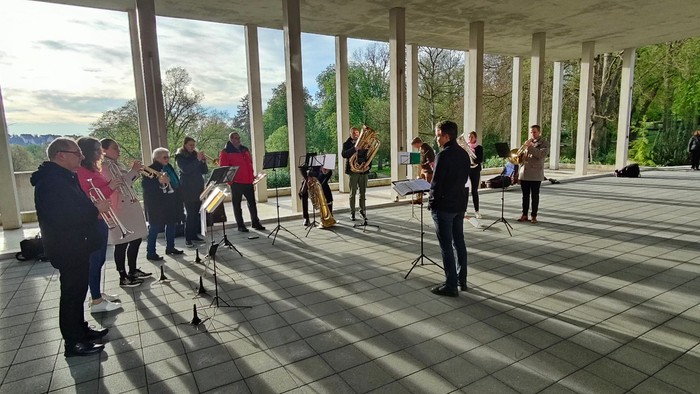 Musiker auf dem Ulmer Hauptfriedhof
