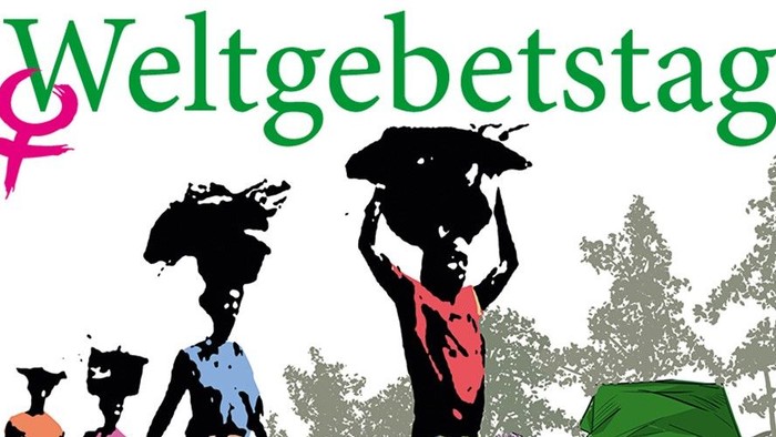 Plakat zum Weltgebetstag für die Veranstaltung in Nigeria am 6. März 2026 – mit kulturellen Motiven und Veranstaltungsdetails zur Einladung der Gäste.