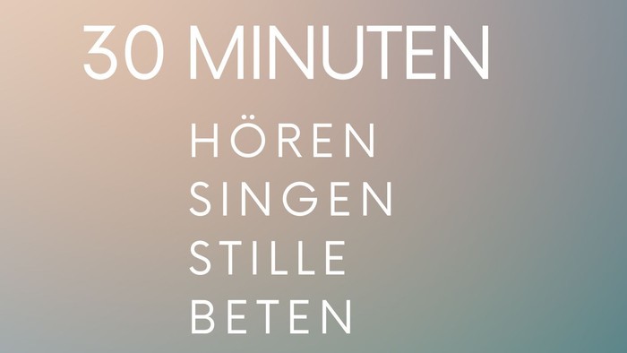 Flyer für eine 30-minütige Singstunde am Dienstagabend in der Melanchthonkirche in Berlin.