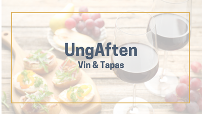 En elegant udvalg af vin og tapas mærket "UngAften" til en sofistikeret aften sammenkomst.