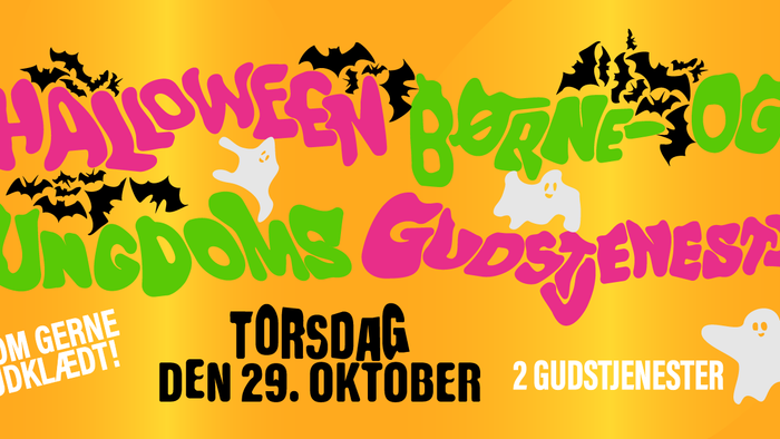 Børnekirkearrangement med halloween-tema den 29. oktober – kostumer opfordres.
