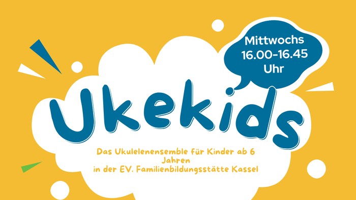**Ukekids Ukulelen-Ensemble für Kinder von 6 bis 10 Jahren, mittwochs 16:00–16:45 Uhr, EV Familienbildungsstätte Kassel**