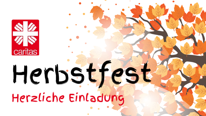 Das Bild zeigt das Logo des Herbstfestes mit einem Baum und bunten Blättern