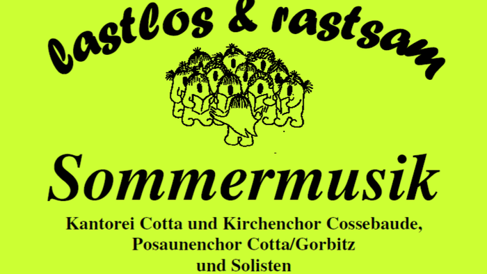 Plakat zur Ankündigung eines kostenlosen Sommer-Musikkonzerts in der Heilandskirche Dresden-Cotta am 27. Juni 2026.