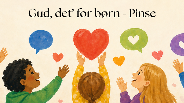 Glade børn, der fejrer fødselsdage med balloner og hjerteformede talebobler, hvor der står *