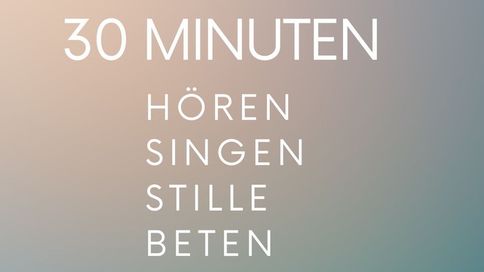 Flyer für eine 30-minütige Singstunde am Dienstagabend in der Melanchthonkirche in Berlin.