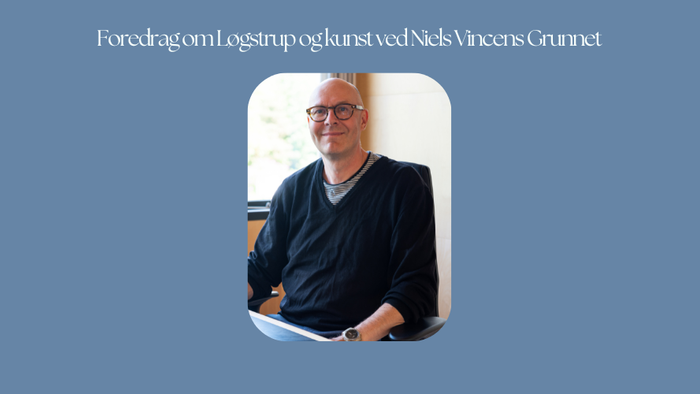 Portræt af en mand i en sort sweater, sandsynligvis et forord eller en introduktion til en bog af Vincens Grønnet.