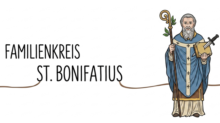 Bild des Hl. Bonifatius mit dem Schriftzug Familienkreis St. Bonifatius
