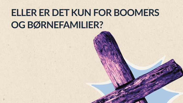 Udklip af plakat til beguvenheden 'gudstjeneste og talk' 12. april 2026 om om unge/ungevoksne og kirken.