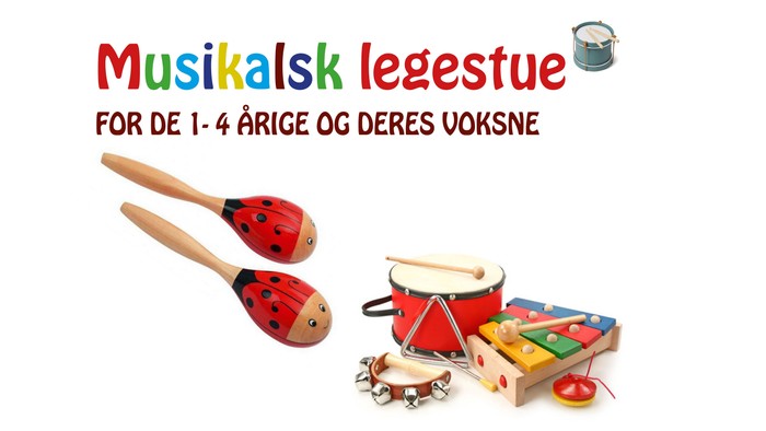 Musik- og legestund for børn i alderen 1-4 år og deres forældre i Husum Kirke.