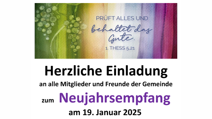 Einladung zur Neujahrsempfang am 19. Januar 2025 in der Rummenohler Kirche