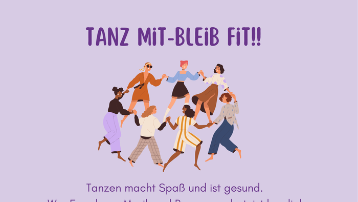 Tanzveranstaltung mit Spaß und Bewegung, montags 15-16:30 Uhr, 3 € Eintritt, Leitung Anna Hufsky-Winkler, Ev. Cyriakusgemeinde Frankfurt.