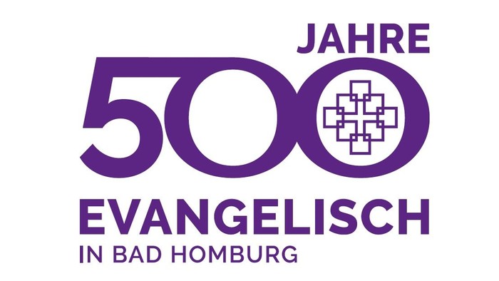 Logo zum 500-jährigen Jubiläum der evangelischen Präsenz in Bad Homburg, Deutschland.