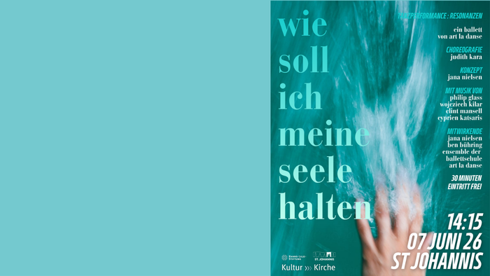 Plakat für ein spirituelles Konzert mit dem Titel *„Wie soll ich meine Seele halten“* am 7. Juni in St. Johannis.