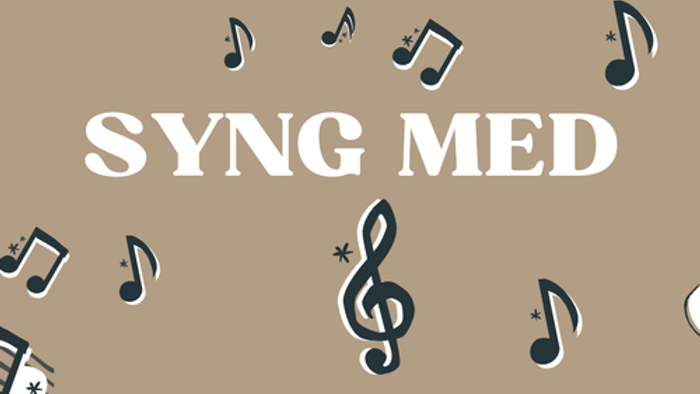 Musik-tema grafisk med teksten 