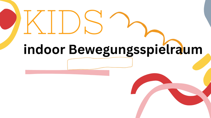 Bunter Werbeaufkleber für ein Kinder-Bewegungsspielraum