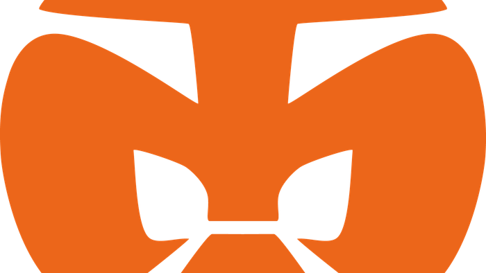 Das Bild zeigt ein orangefarbenes Symbol auf schwarzem Hintergrund.