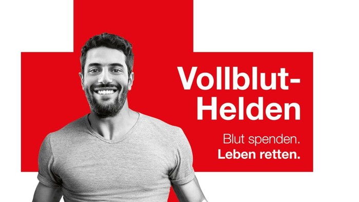 Plakat zur Förderung der Blutspende am 11. Februar im Ev. Martinszentrum in Bottrop, Deutschland.