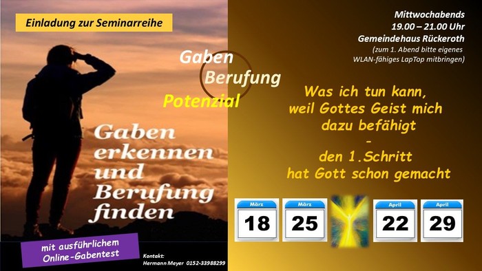 Einladung zum Seminar Gaben erkennen und Berufung finden
