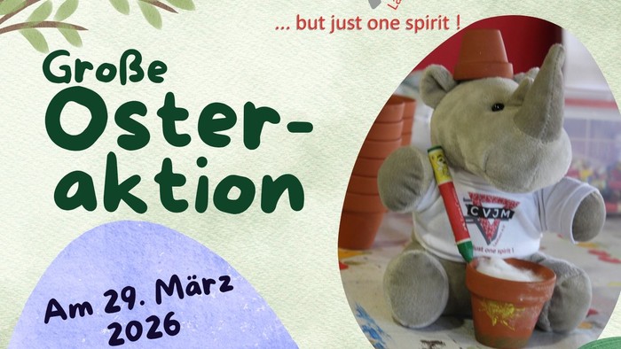 Plakat für eine große Osterveranstaltung für Kinder von 7 bis 12 Jahren am 29. März 2026 von 11:00 bis 15:00 Uhr.