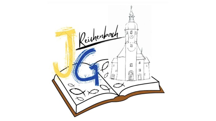 Offenes Buch mit Kirche und 