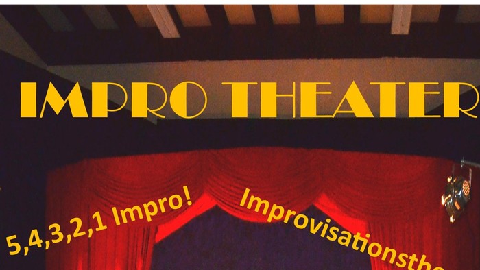 Improtheater-Plakat zur Bewerbung eines Treffens für Kinder ab 12 Jahren, die sich für Improvisationstheater interessieren, am 20. Februar 2026.