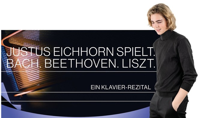 Plakat mit Foto von Justus Eichhorn