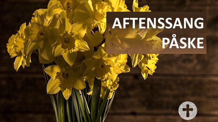 En blomsterstang med gule narciser og teksten 