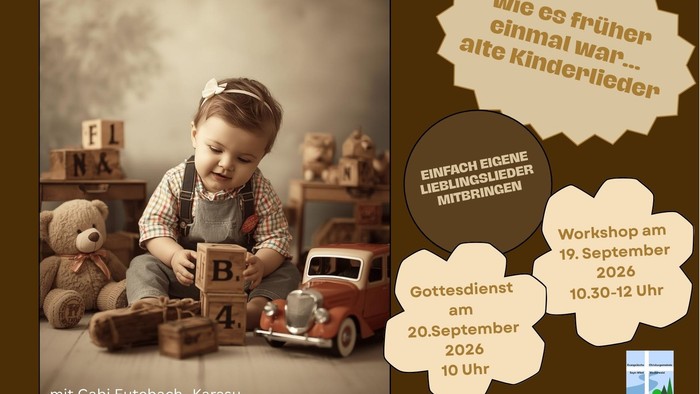 Kind spielt mit alten Spielzeugen , alte Kinderlieder, Kind singt vor sich hin