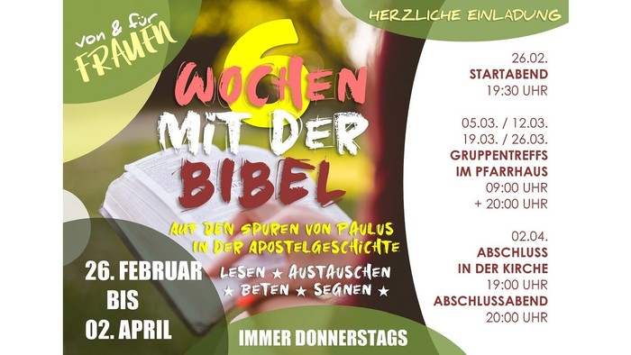 Plakat für eine Bibelstudienreihe mit dem Titel **