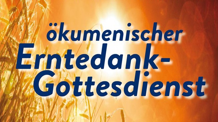 Einladung zum ökumenischen Erntedankgottesdienst in der Dahler Dorfkirche am 4. Oktober 2026 um 11:15 Uhr.