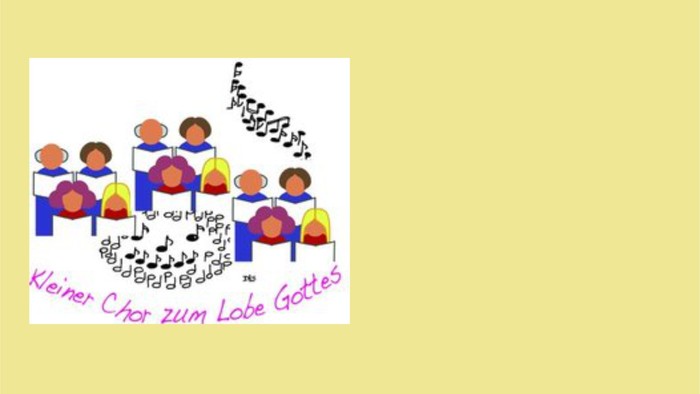 Ein Kinderchor singt fröhlich um die Liebe Gottes