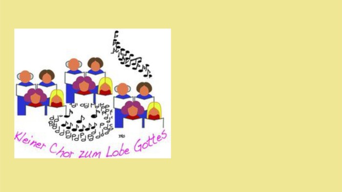 Ein Kinderchor singt fröhlich um die Liebe Gottes