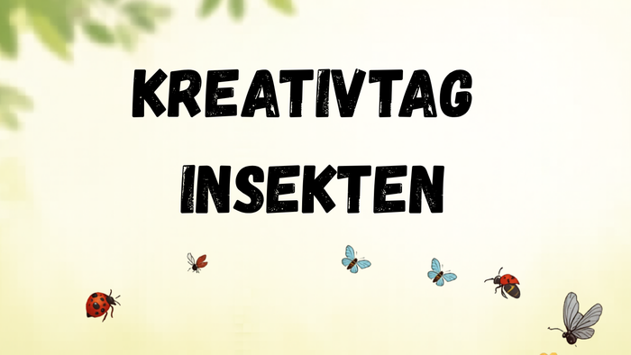 Kreatives Insekten-Themen-Event für Kinder von 6 bis 12 Jahren am 20. Juni, inklusive Mittagessen und Getränken für 6 Euro.