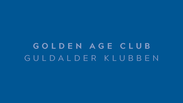 Golden Age Club Guldalder Klubben logo on blue background