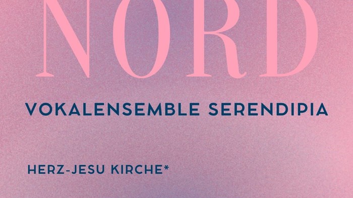 Plakat zur Ankündigung eines Madrigalabend-Konzerts des Vokalensembles Serendipia in der Herz-Jesu-Kirche am 28. Februar 2026.