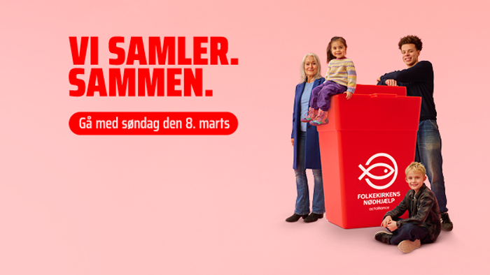 En familie samler donationer sammen til Folkeskolemuseets arrangement den 8. marts for at fremme fællesskabsdeltagelse.