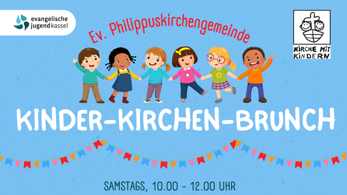 Plakat für das Kinder-Kirchen-Brunch mit Terminen und Aktivitäten