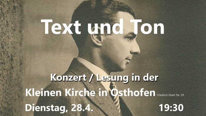 Text und Ton - Erich Kästner Abend in der kleinen Kirche