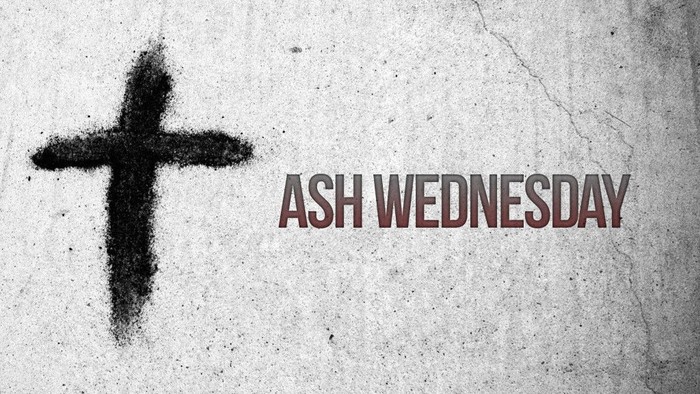 Ash Wednesday cross on concrete background
