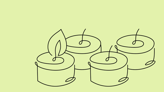 Firelyse på tre lysestake