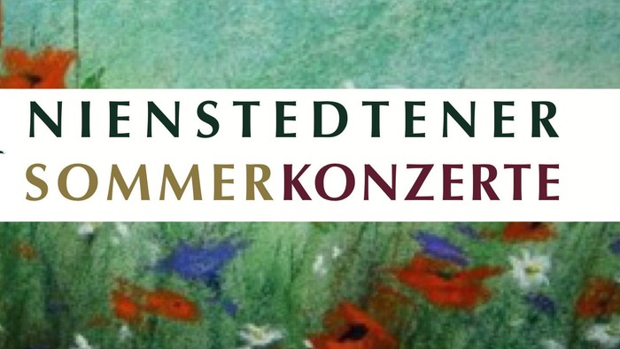 Das Bild zeigt eine sommerliche Blumenwiese mit dem Text 